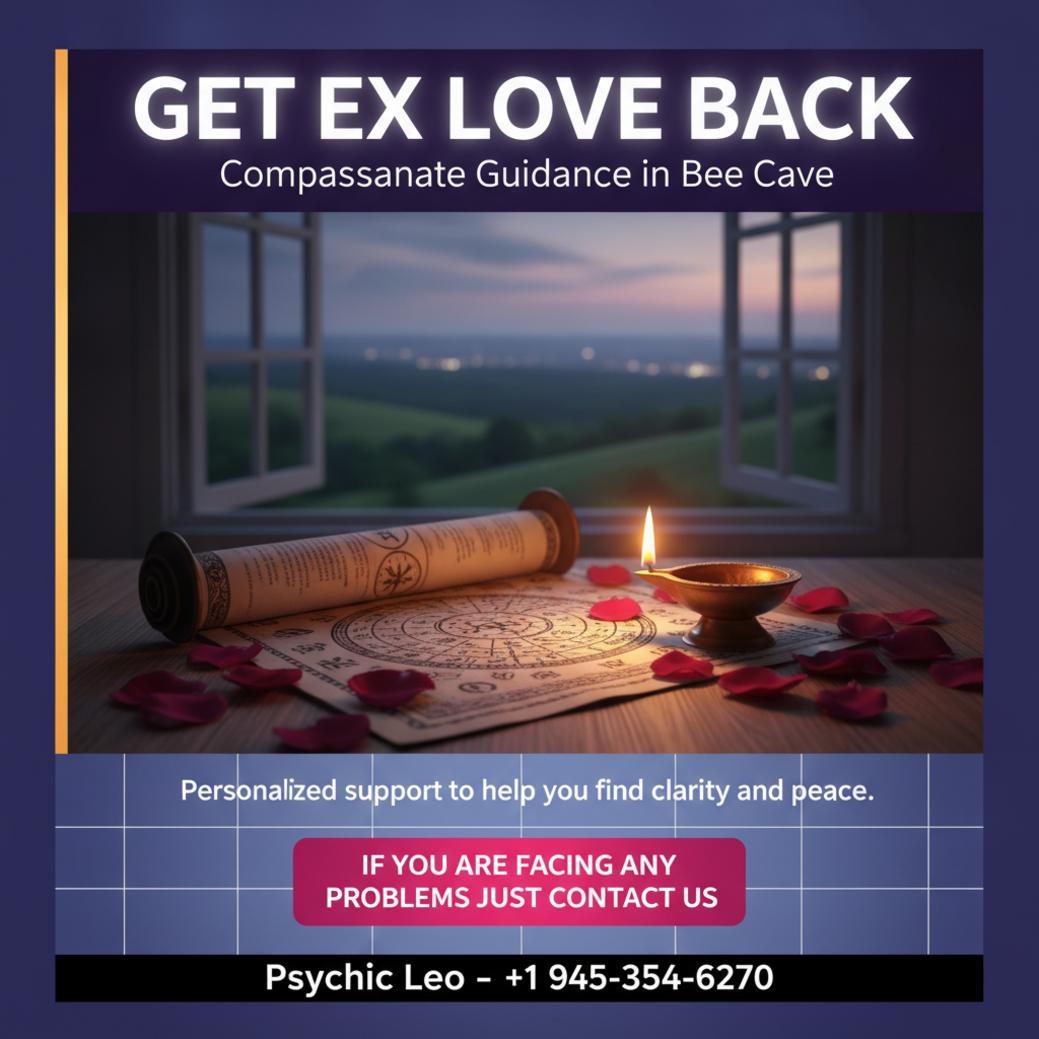 Softly lit spiritual space with astrology tools for get ex love back in Bee Cave