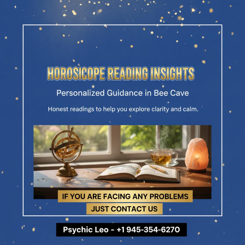 peaceful horoscope reading setup near Bee Cave, TX with astrology tools and soft light