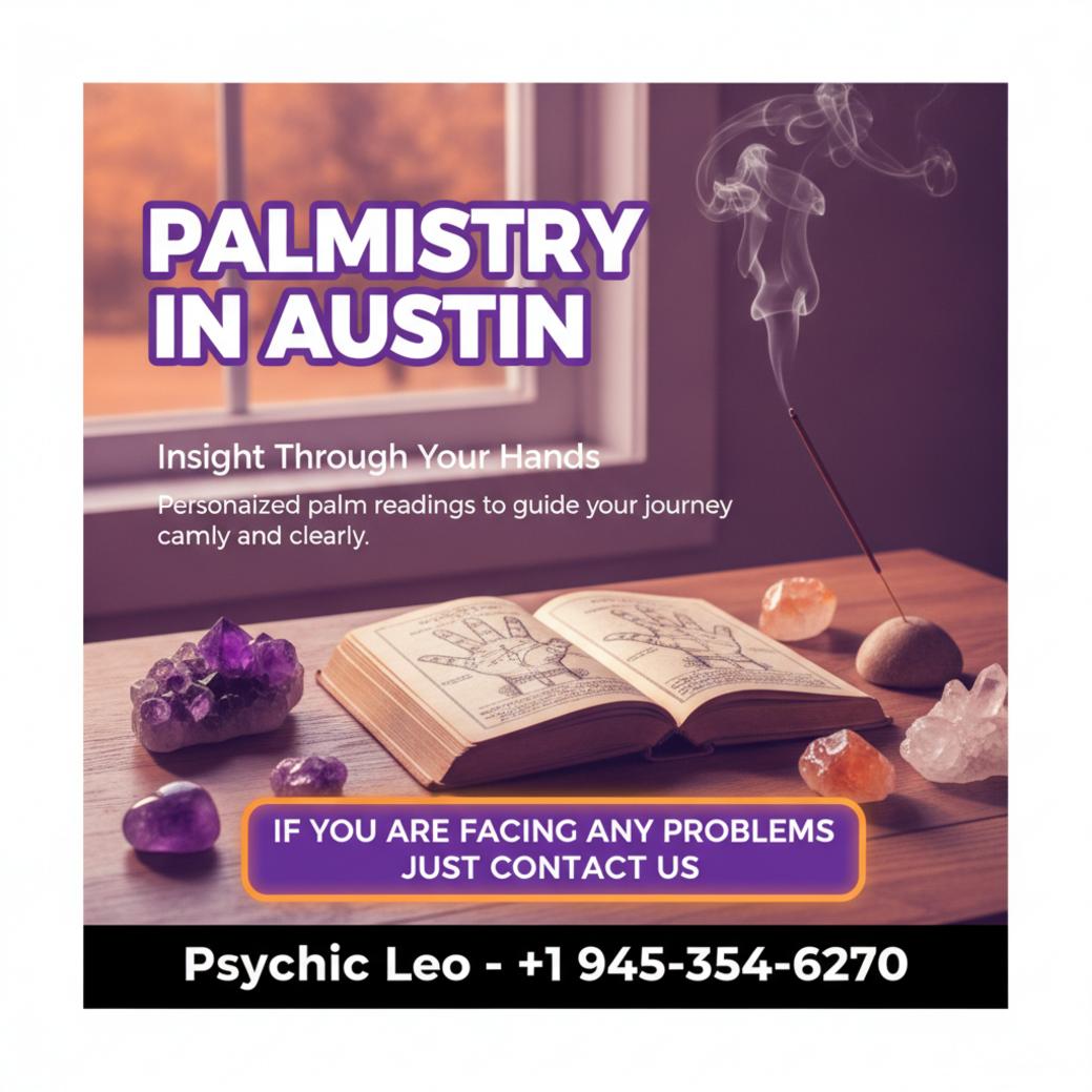 Palmistry hand lines close up Austin calm setting