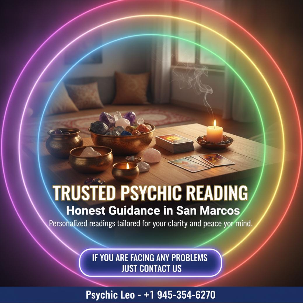 Calm psychic reading setup with candles and tarot cards in San Marcos, TX