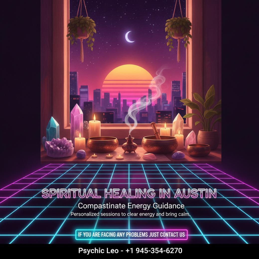 Soft lit altar with crystals and incense for spiritual healer in Austin session