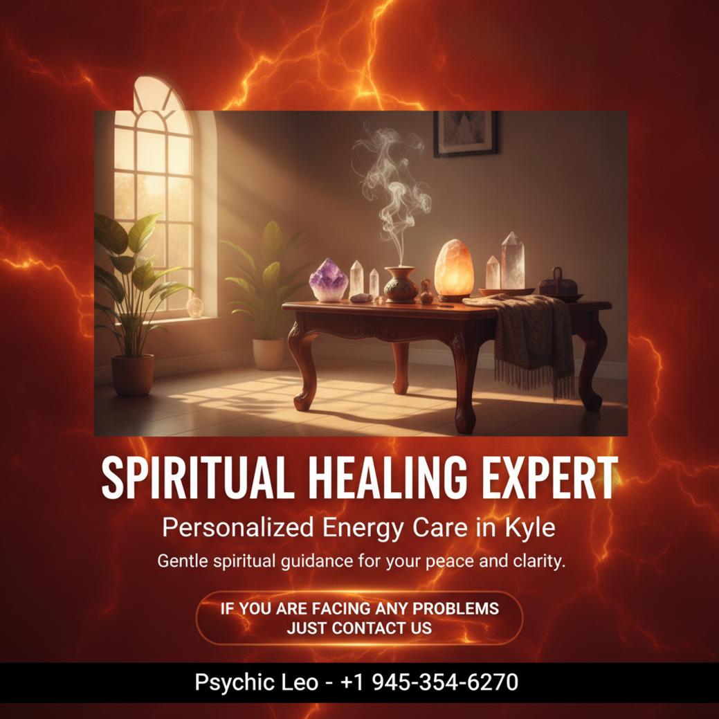 Spiritual healer setting with crystals and incense in Kyle TX