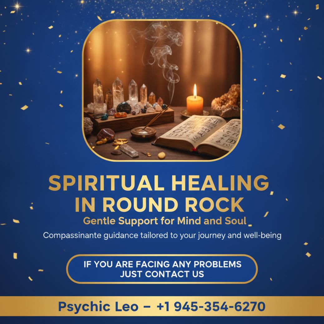 Spiritual healer session setup with crystals and candles in Round Rock