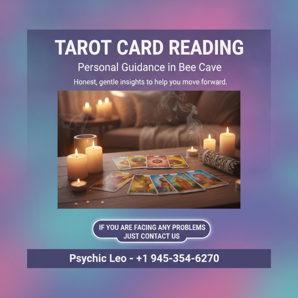tarot card reading setup with candles in Bee Cave, TX