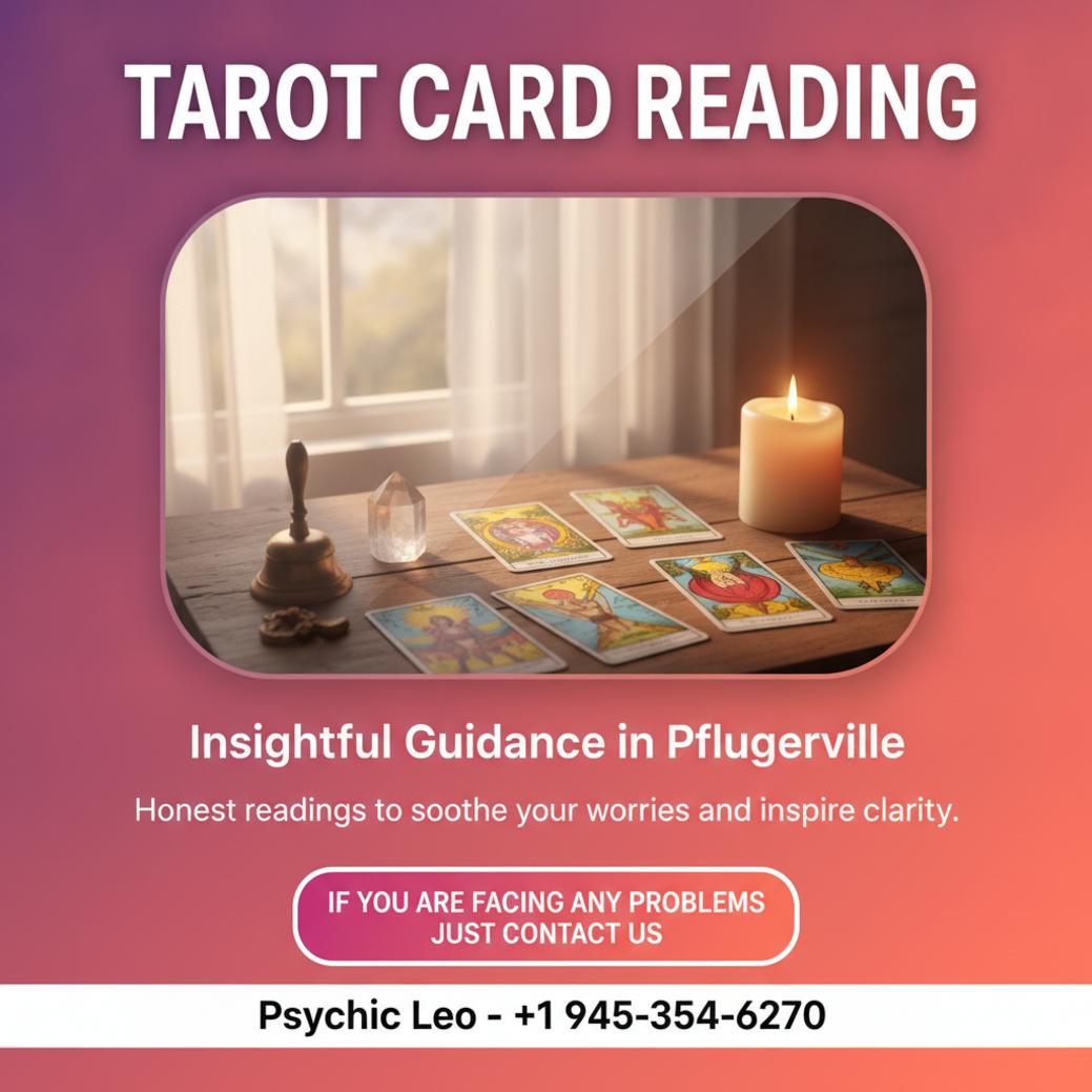 tarot card reading setup with crystal and candle in Pflugerville, TX