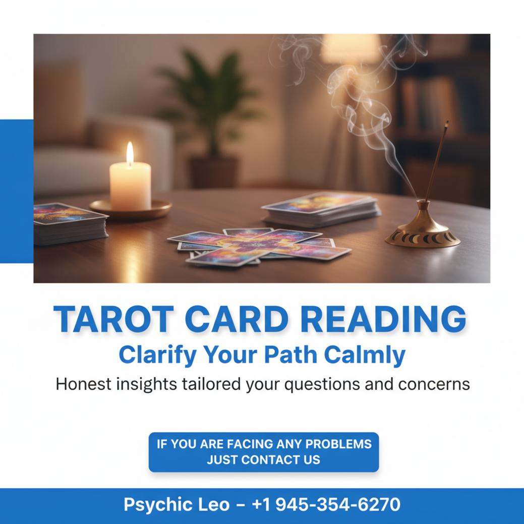 Tarot card reading with spread and candles in San Antonio room