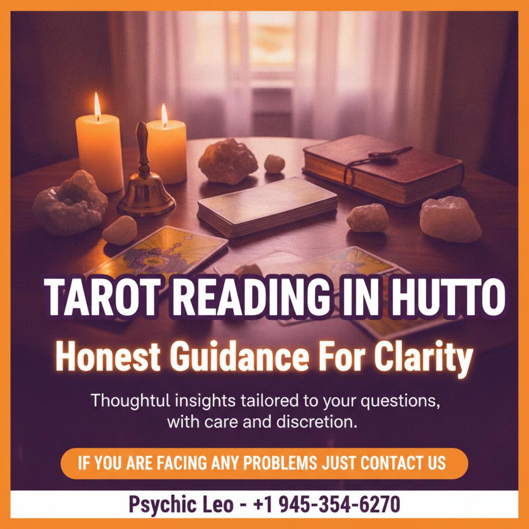 tarot reading setup with cards and candles in Hutto TX room