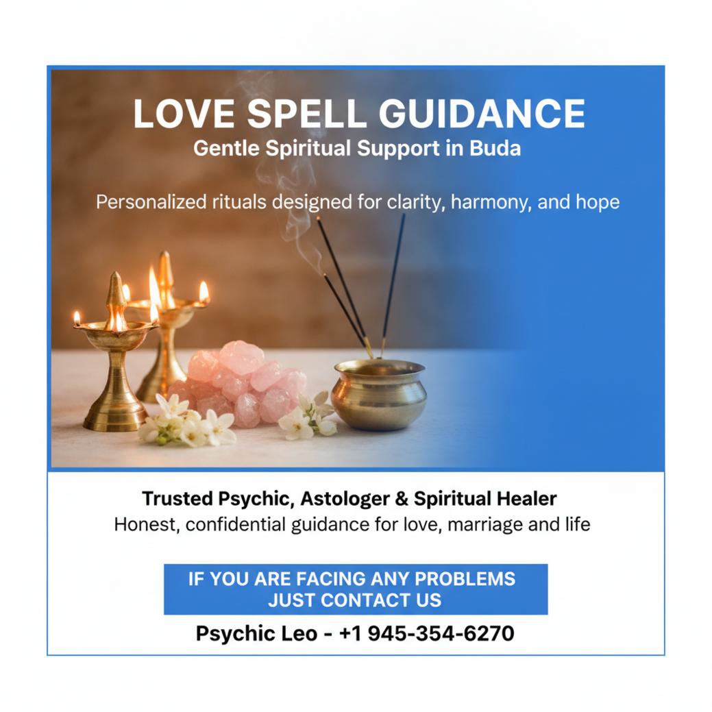 Love spell guidance spiritual altar with candles and incense in Buda TX