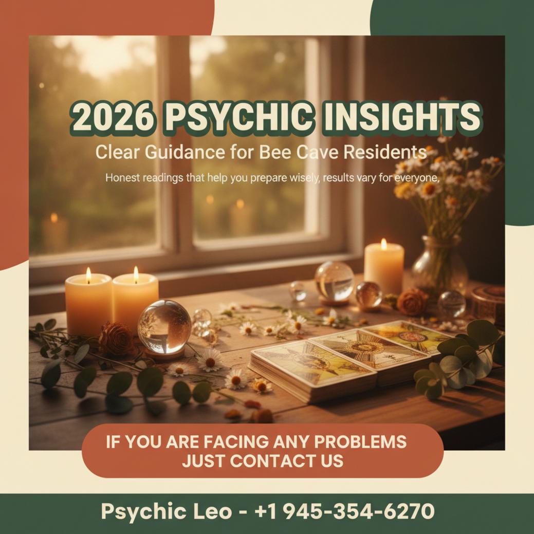 Spiritual scene with tarot and crystals for 2026 psychic predictions Bee Cave Texas
