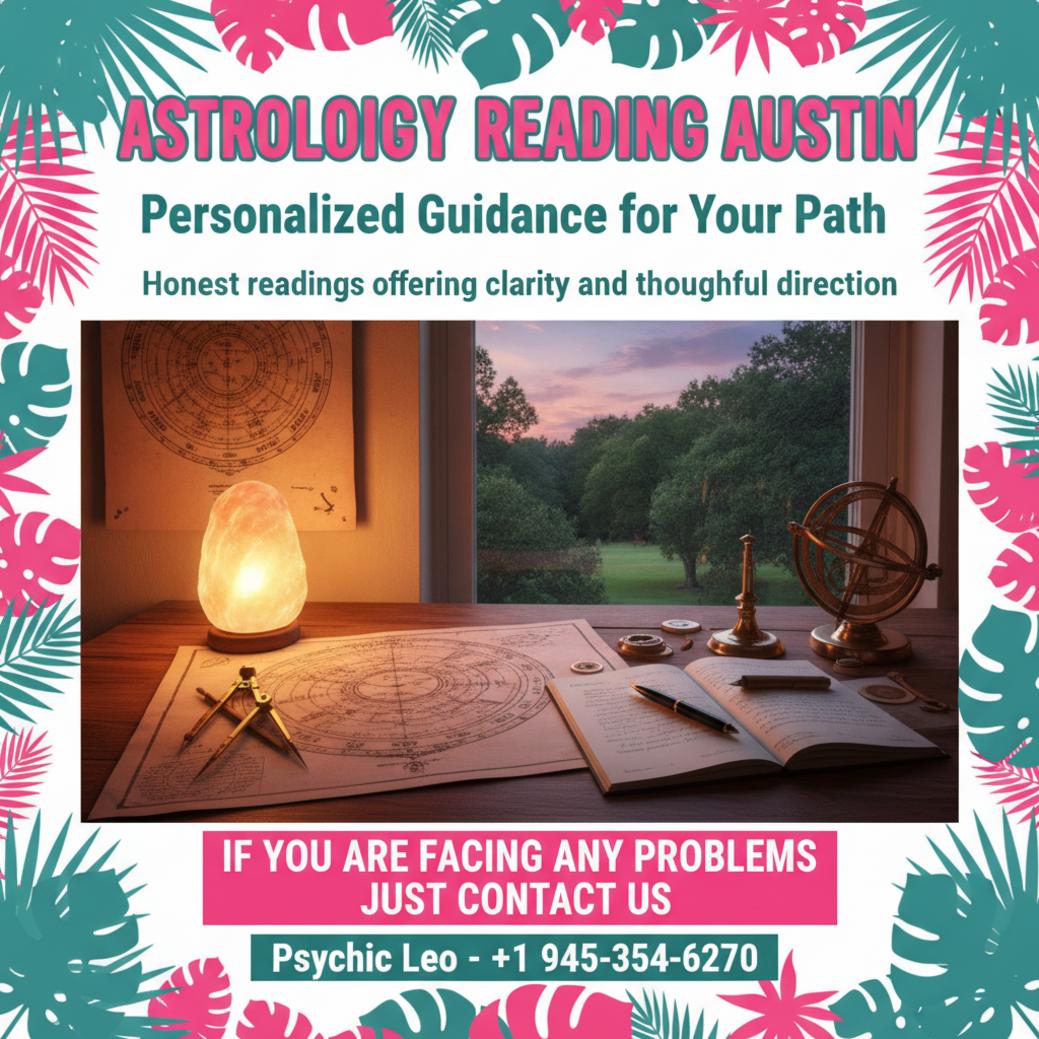 astrology reading tools and charts on desk Austin TX