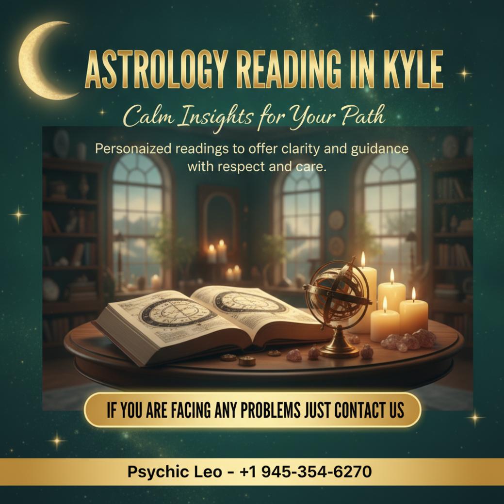 Astrology reading with charts and candles in Kyle Texas setting