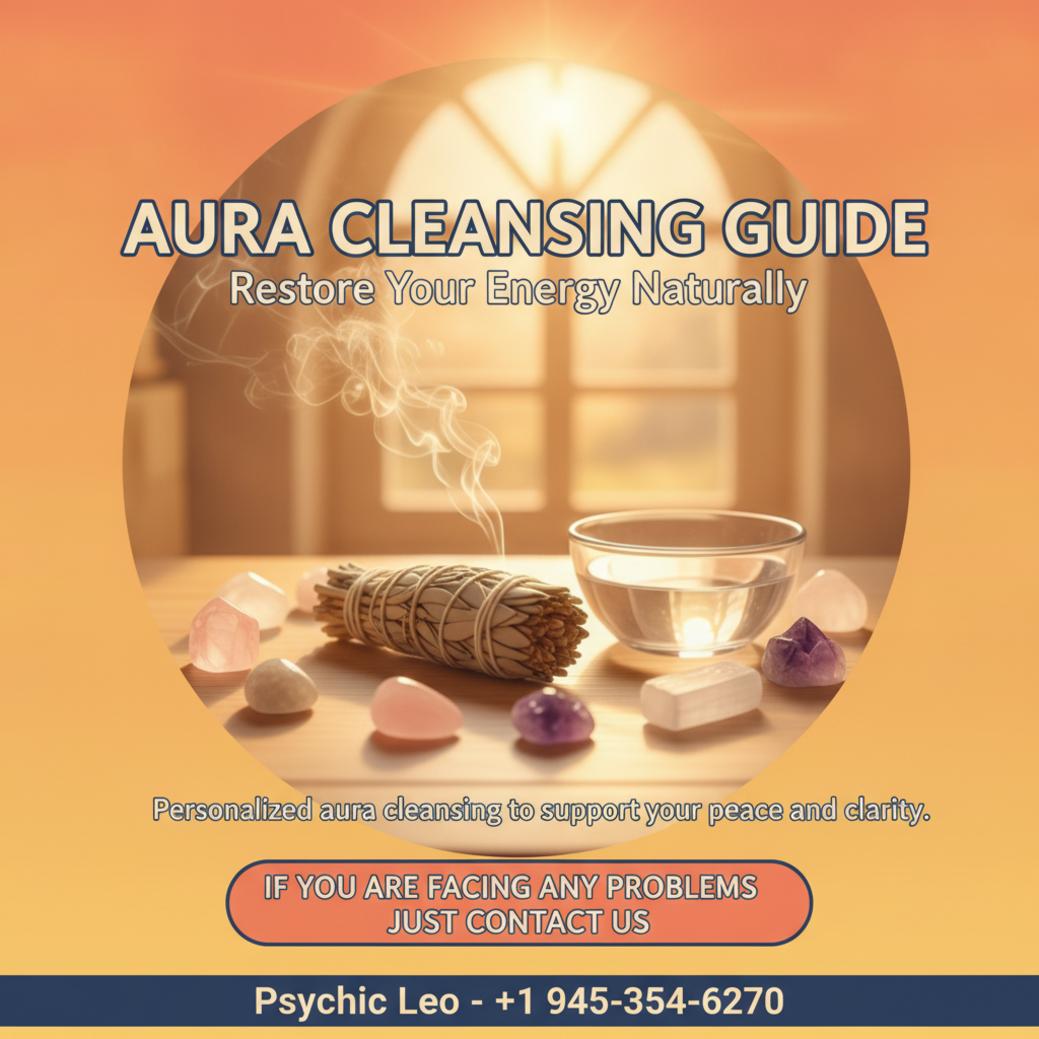 aura cleansing tools on wooden table in cedar park