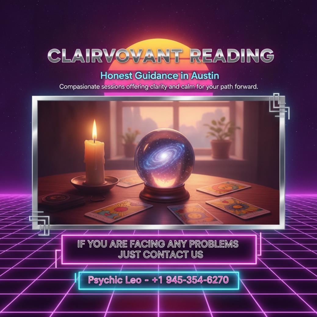 Calm wooden table with clairvoyant reading items in Austin, TX