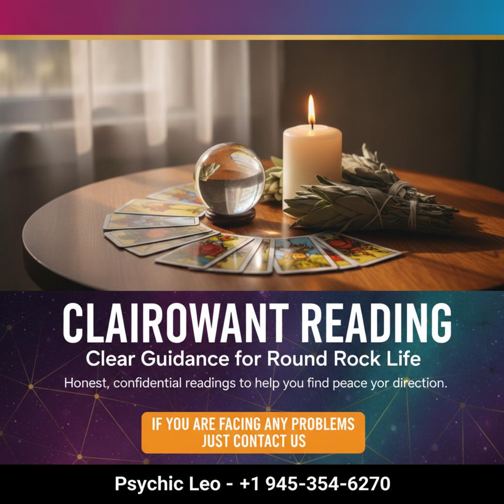 Calm spiritual clairvoyant reading setup in Round Rock TX room