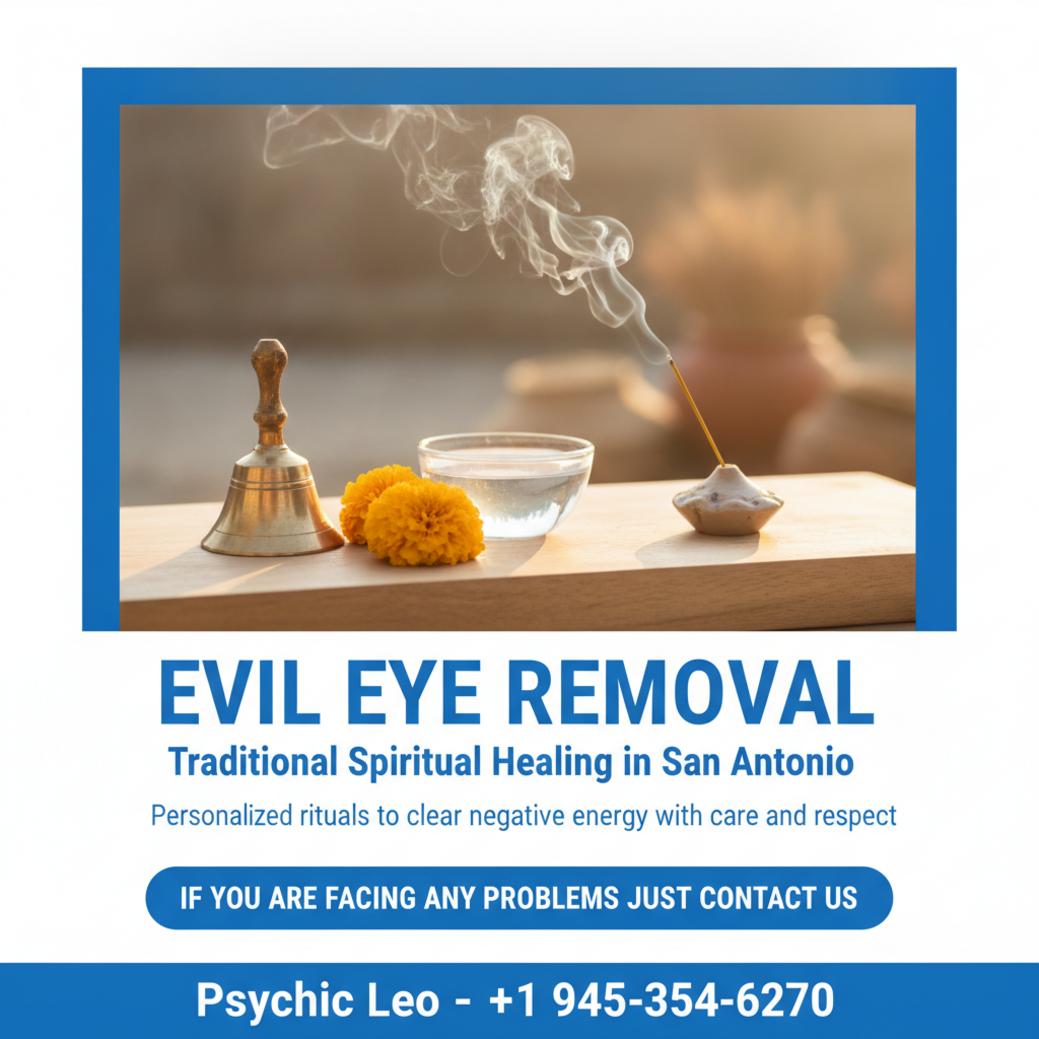 Wooden altar with spiritual items for evil eye removal San Antonio calm setting