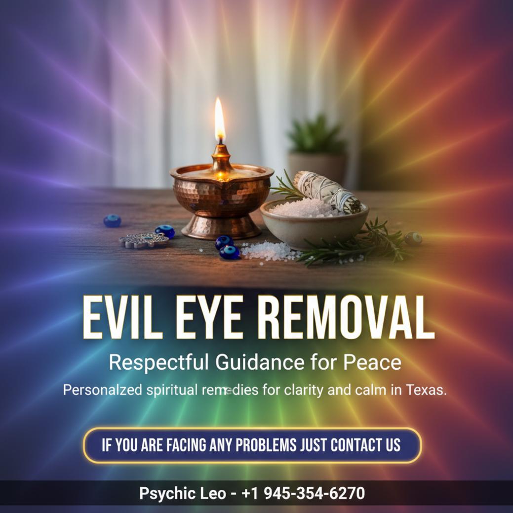 evil eye removal ritual items glowing softly in texas spiritual setting