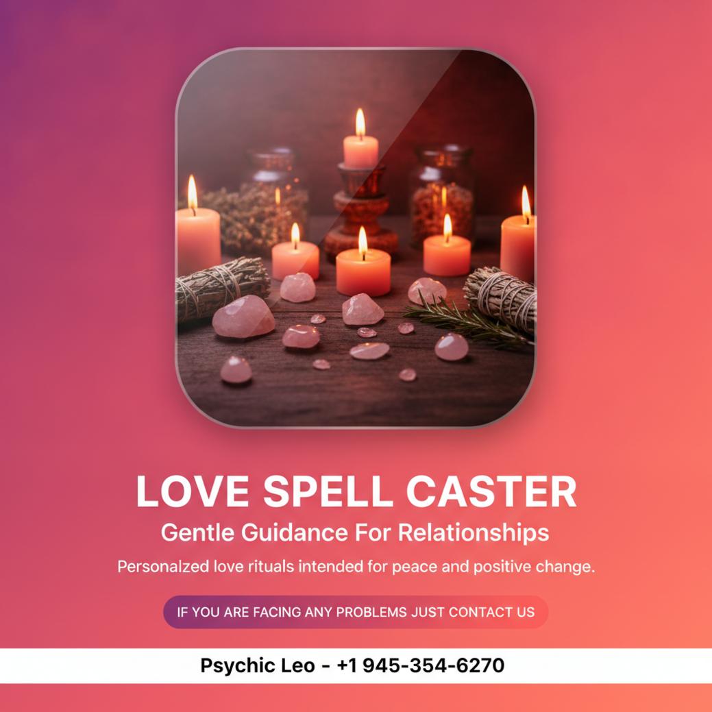 love spell caster altar with candles and crystals Texas