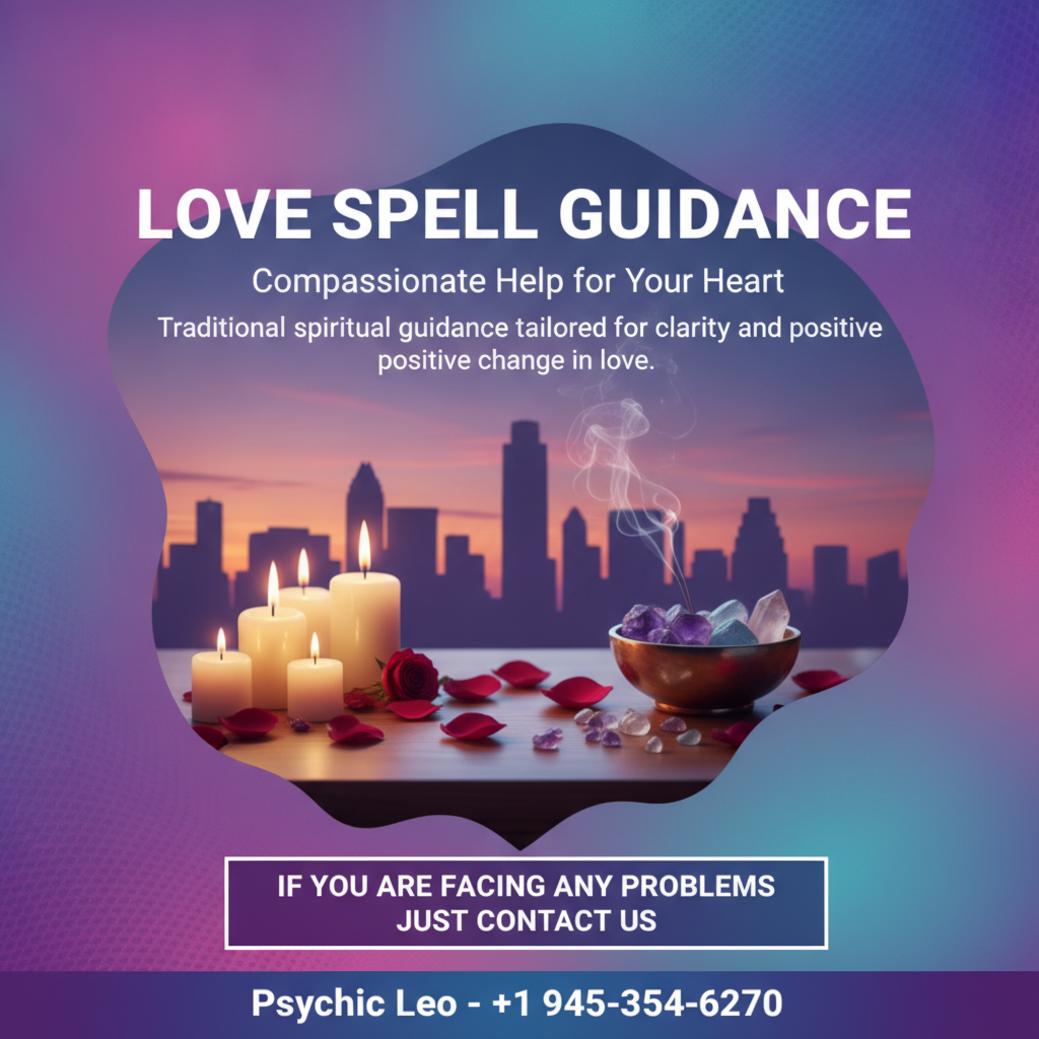 Love spell guidance altar with candles and crystals in Austin, TX