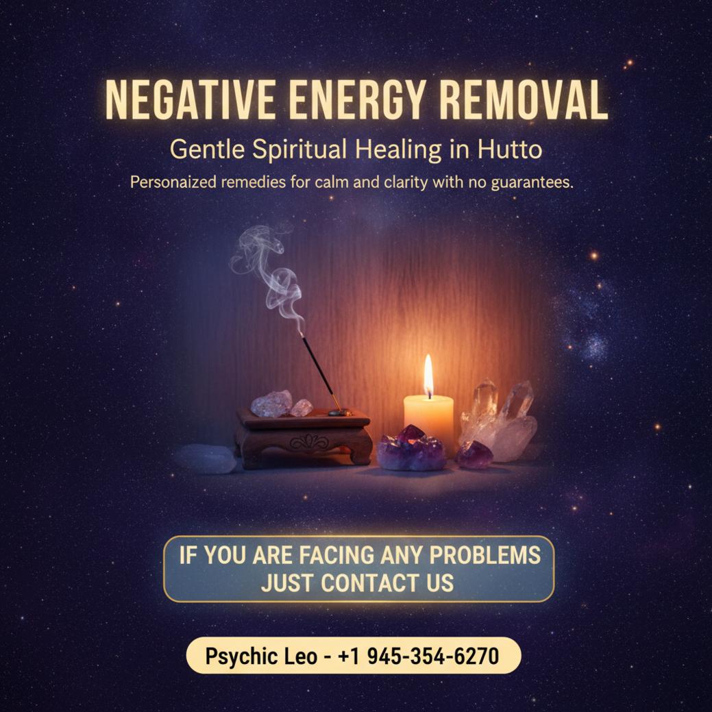 Negative energy removal setup with candles and crystals in Hutto room