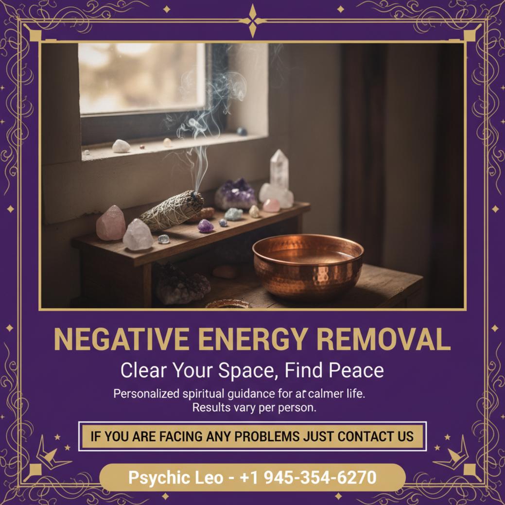 Negative energy removal spiritual cleansing setup in San Antonio room