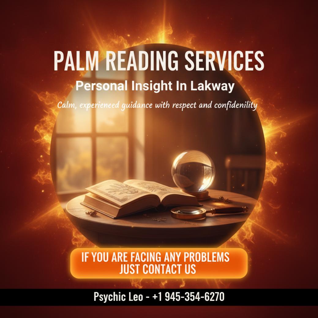 Palm reading setup with crystal ball, book and soft light in Lakeway