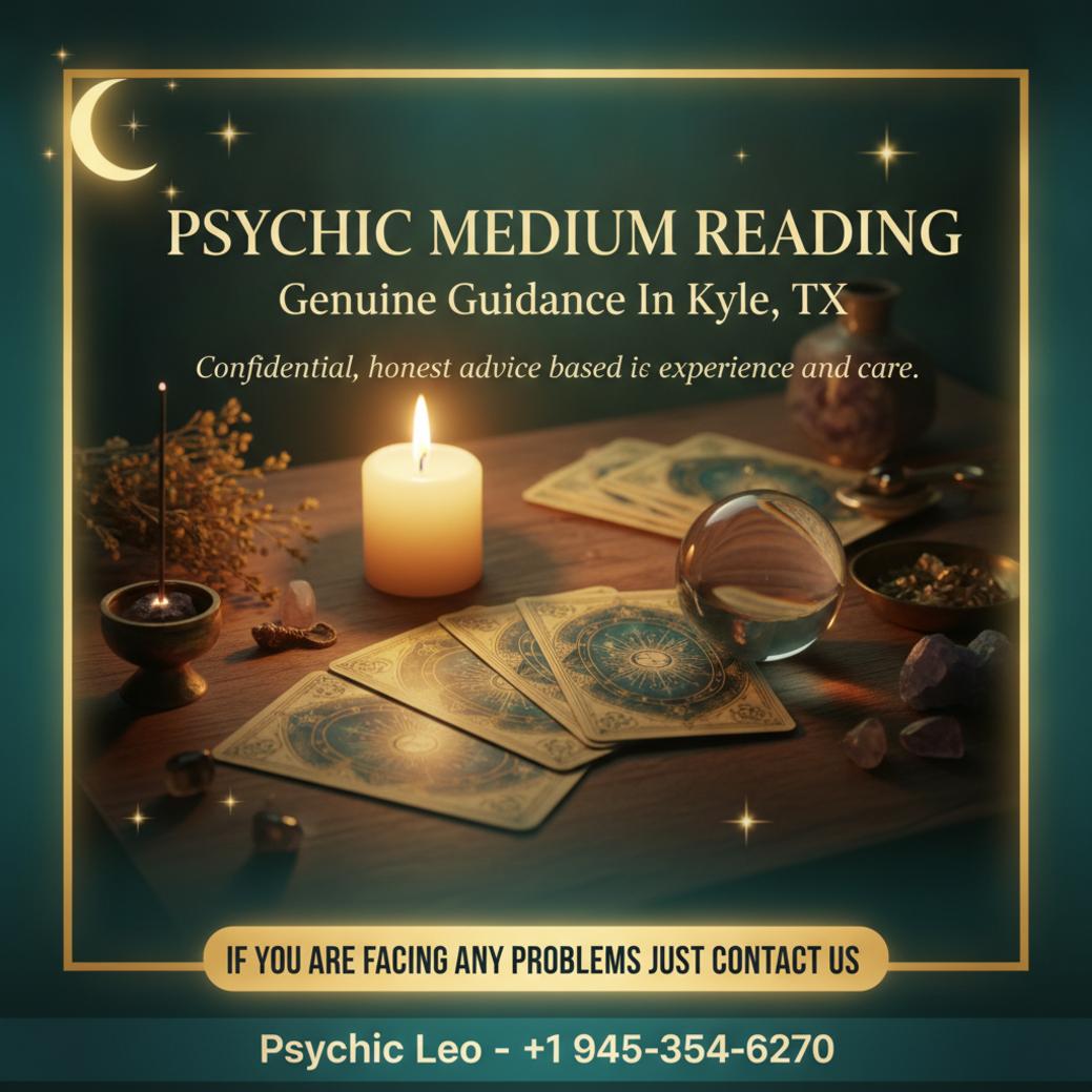 Psychic medium reading setup with candle and tarot cards in Kyle TX