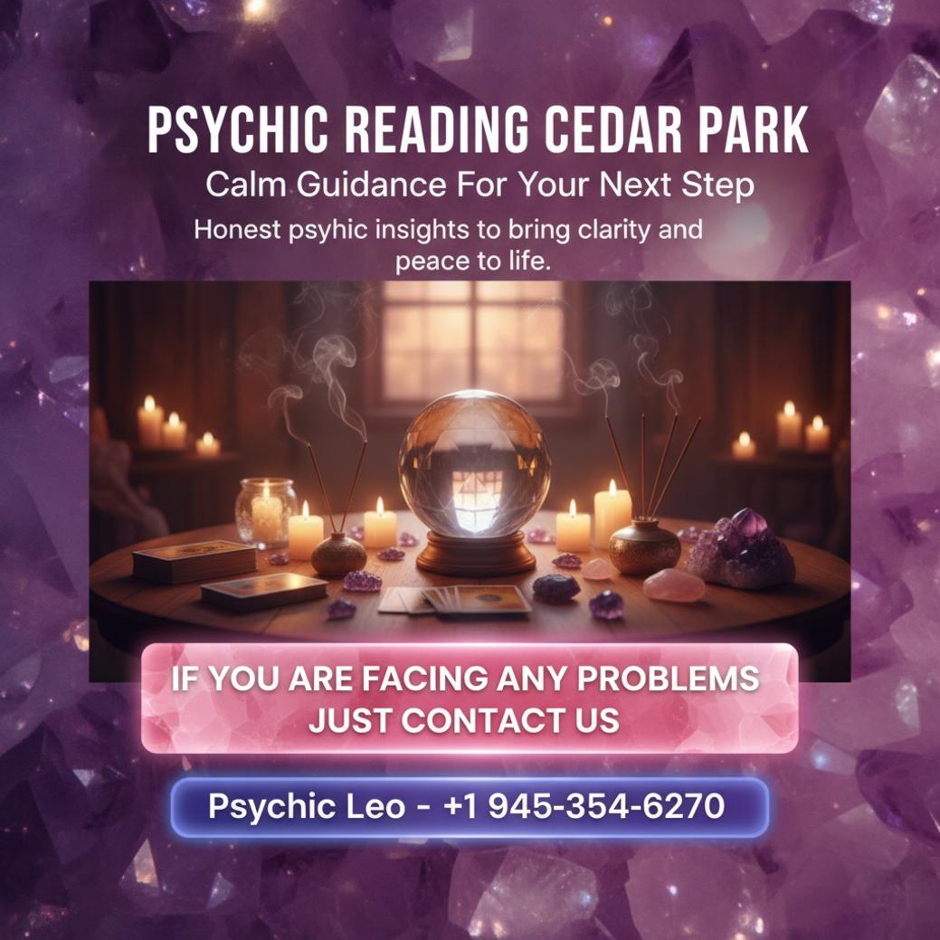 Psychic reading setup with candles and crystal ball in Cedar Park, TX
