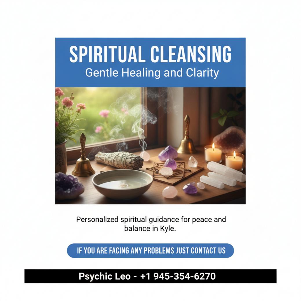 spiritual cleansing session setup with sage and crystals in Kyle, TX