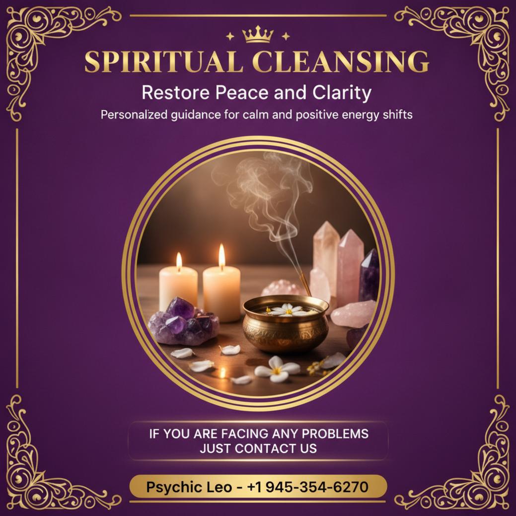 Spiritual cleansing ritual with candles and crystals in San Antonio room