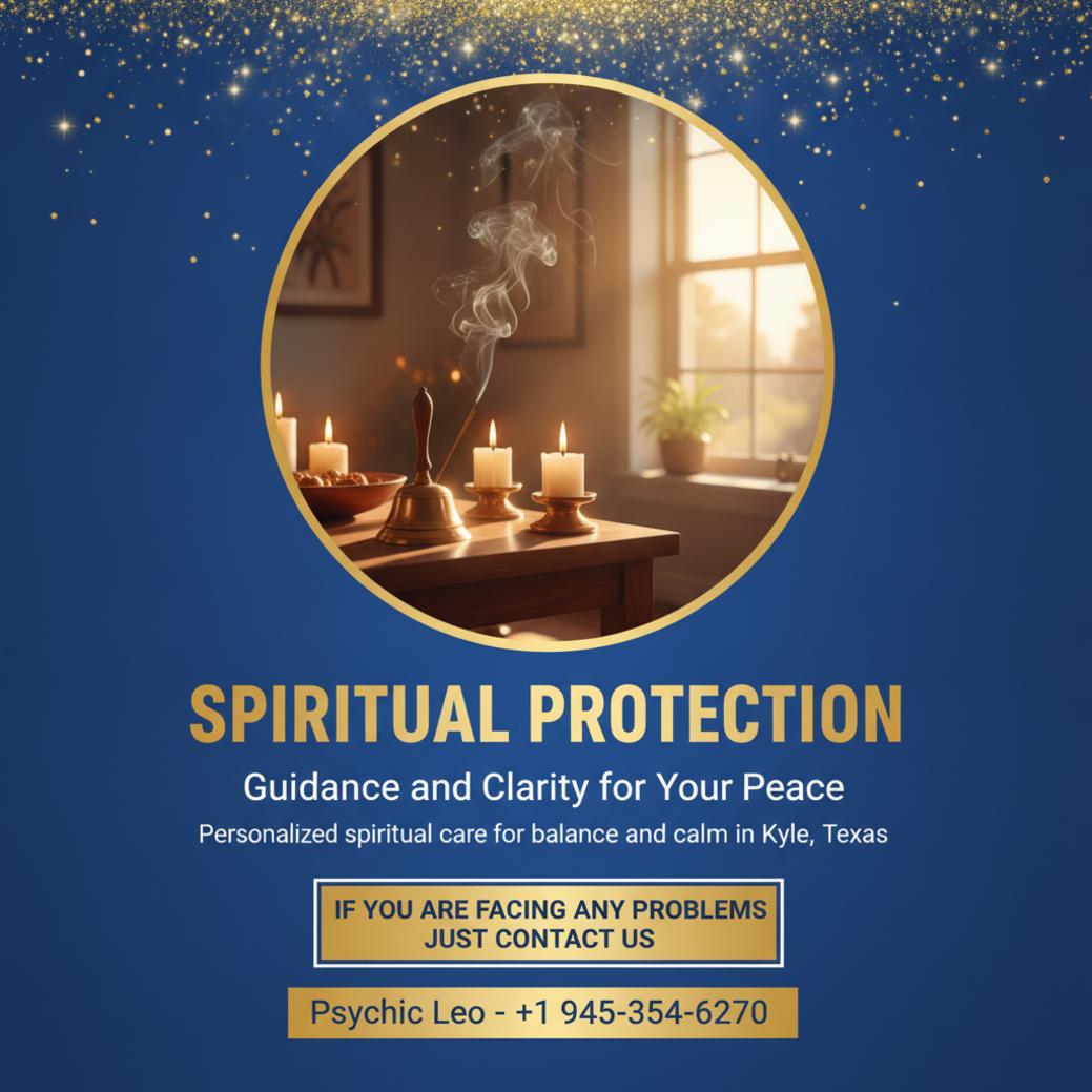 spiritual protection setup with candles and incense in Kyle Texas room