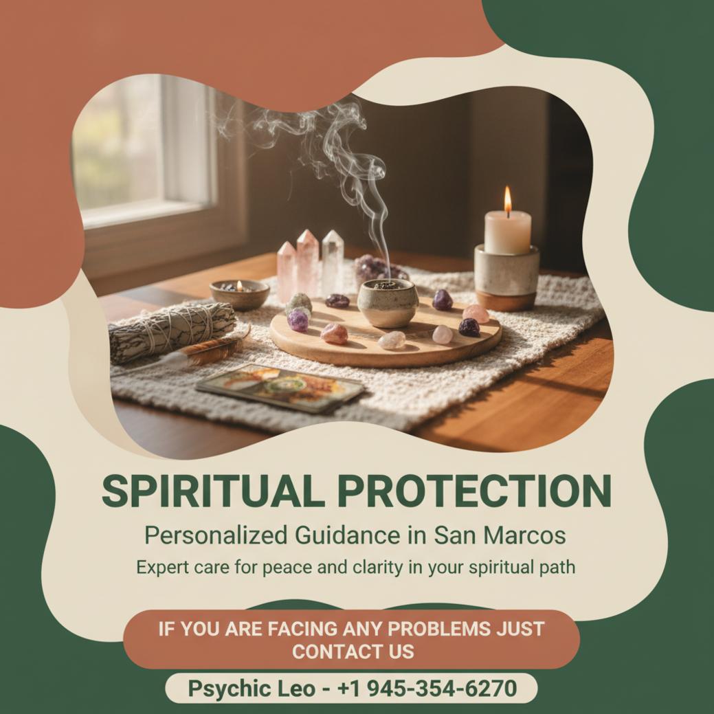 wooden altar with incense and candles for spiritual protection in San Marcos