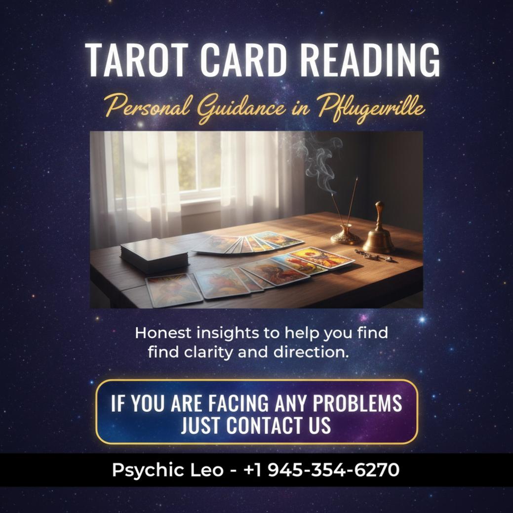 Tarot card reading session with cards and incense in Pflugerville, TX