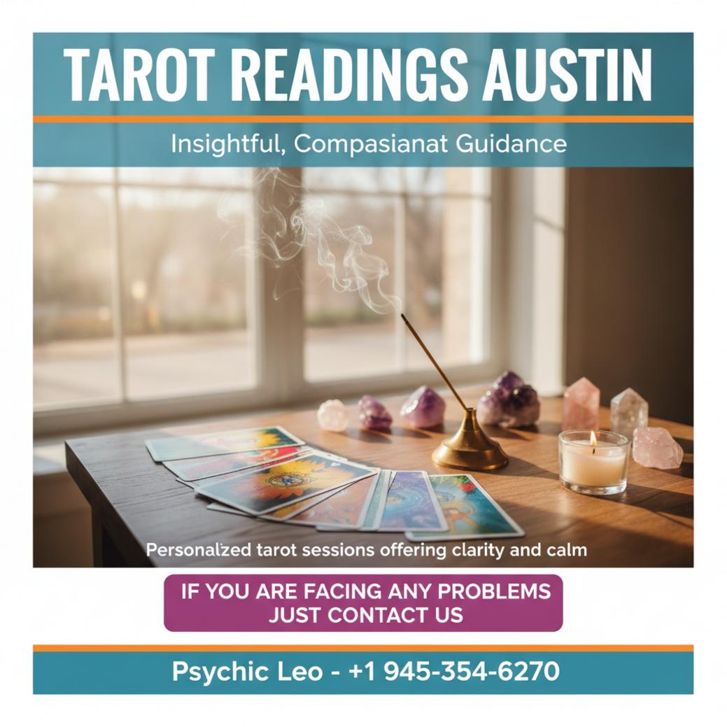 tarot reading session setup with cards and candle in Austin Texas