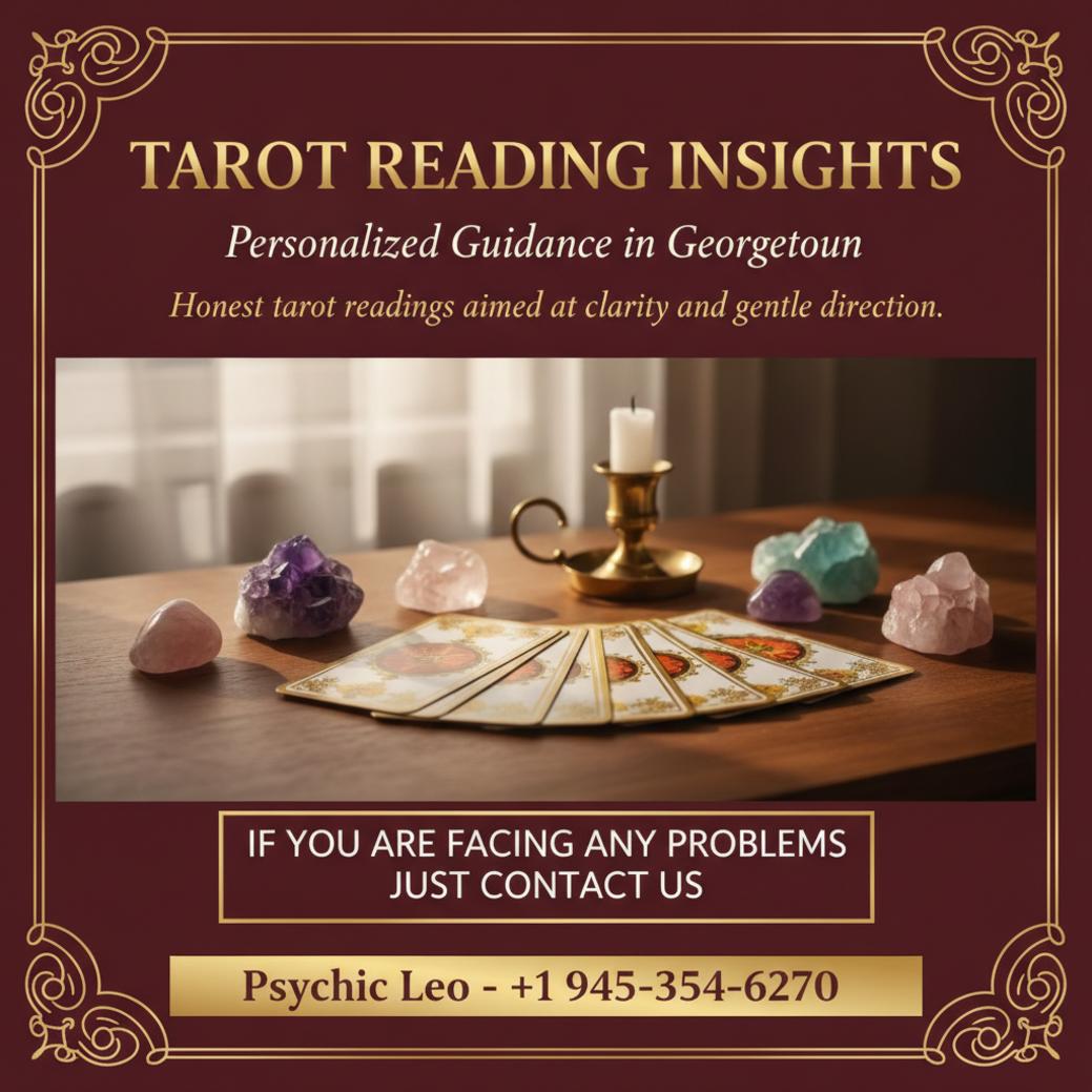 tarot reading setup with cards and crystals in Georgetown, TX