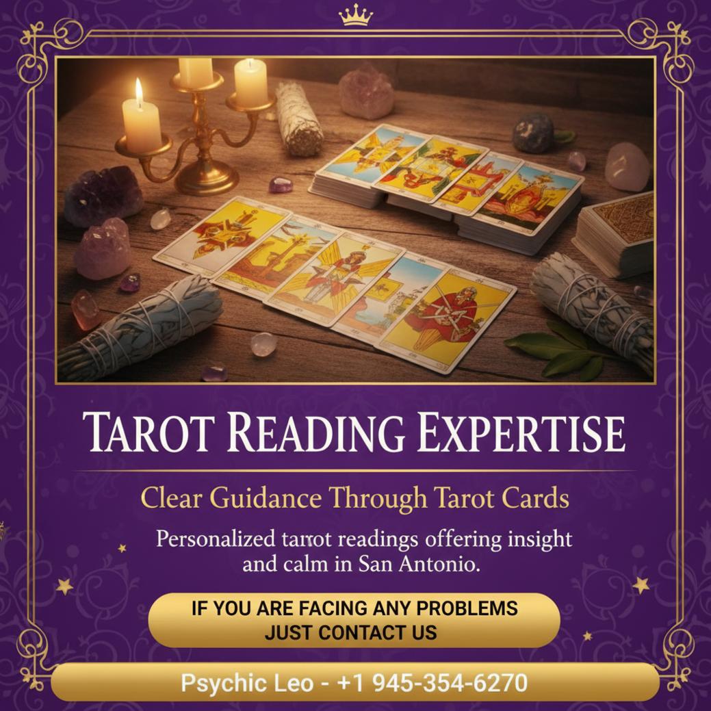 tarot reading setup with candles and crystals in San Antonio setting