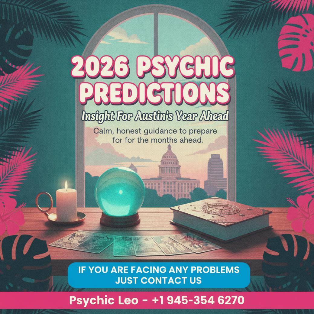 2026 psychic predictions tools on wooden table in Austin, TX