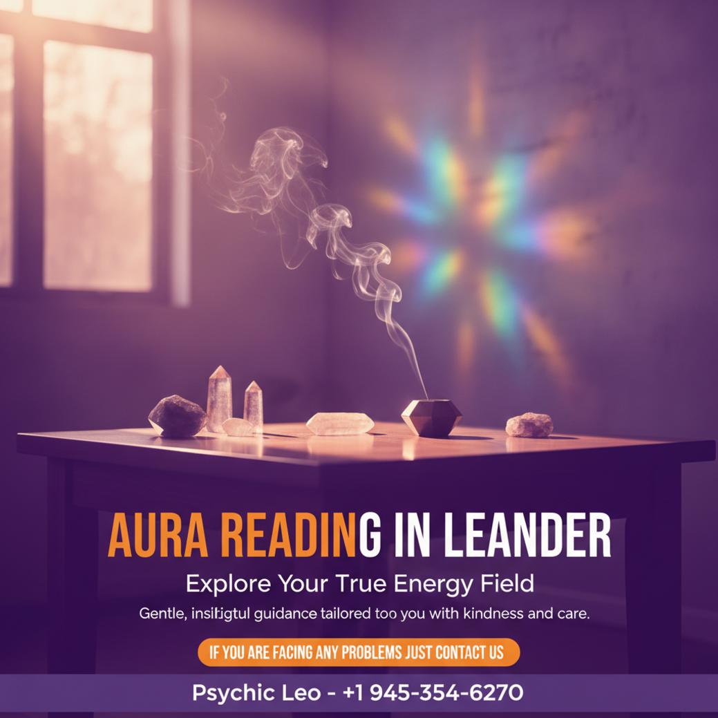 Calm Your Mind with Aura Reading in Leander, TX Aura reading setup with crystals and incense in Leander, TX