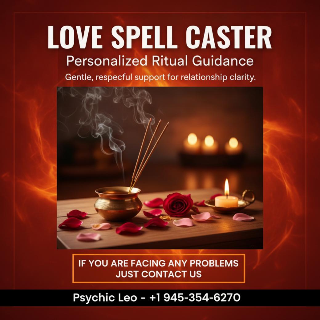 Love spell caster ritual setup at serene room in Manor, TX