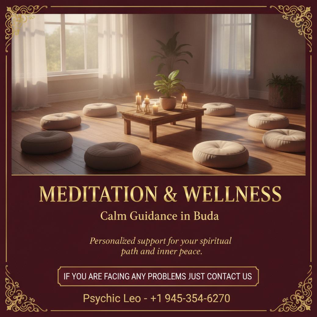 Meditation and spiritual wellness setup with candles in Buda, TX