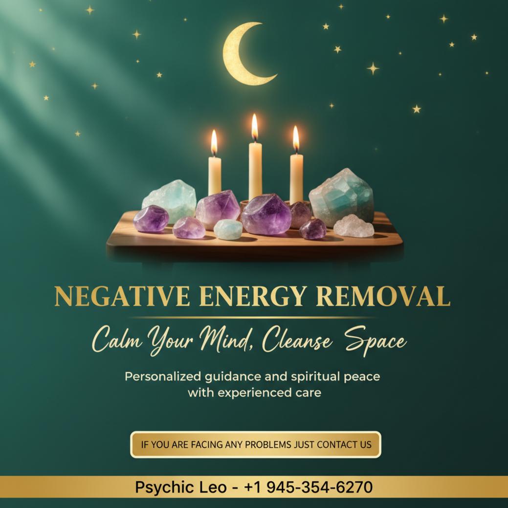 Negative energy removal setup with candles and crystals in San Antonio