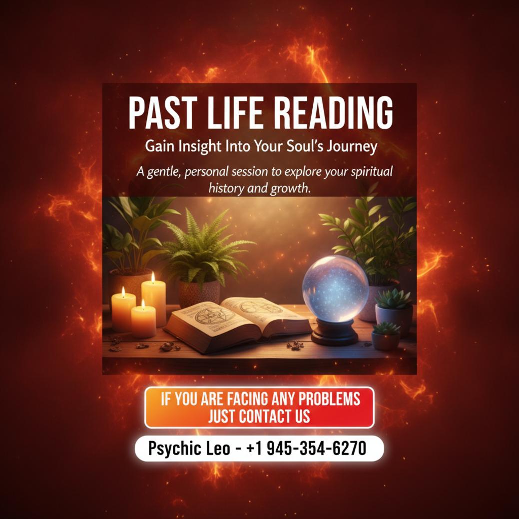 Past life reading setup with candles and crystal ball in Cedar Park calm room
