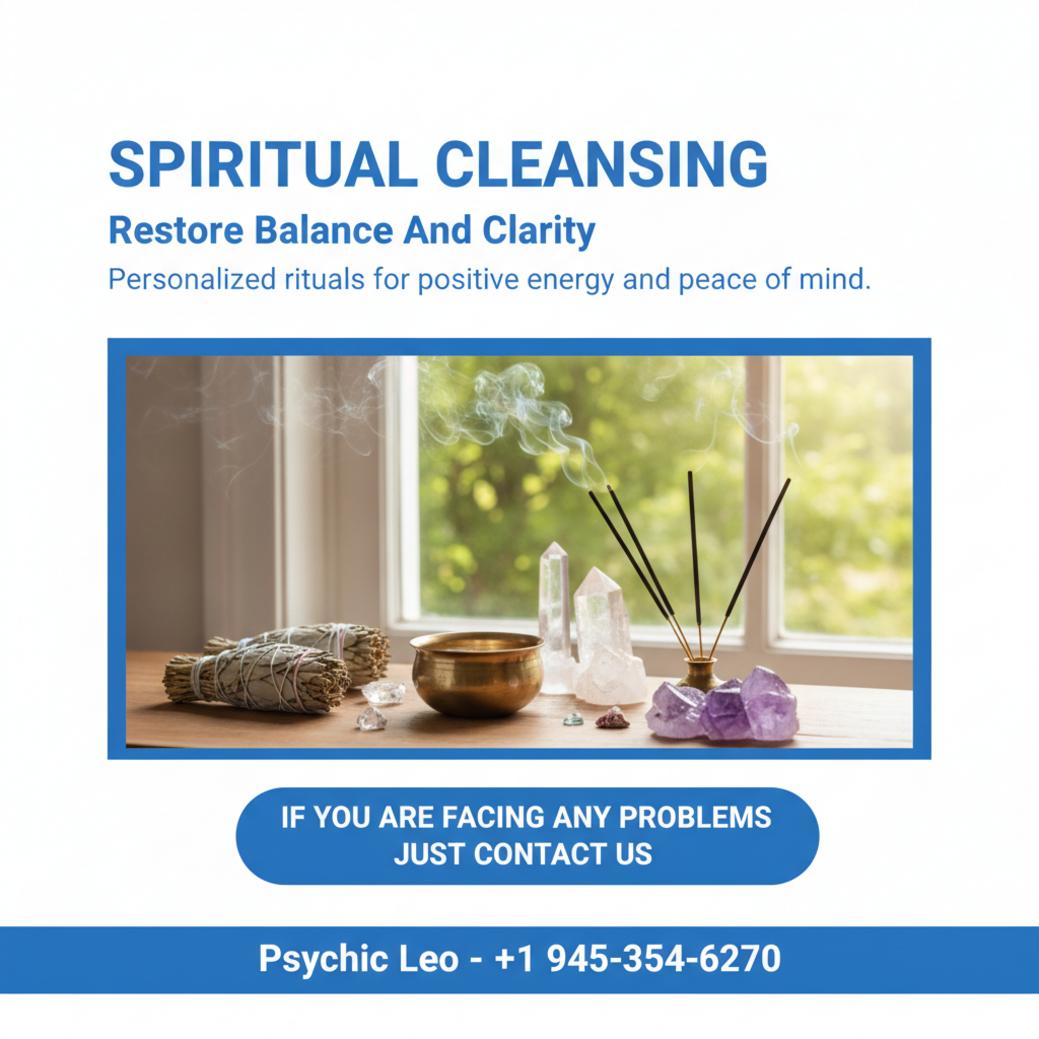 spiritual cleansing ritual setup with herbs and crystals in Georgetown TX