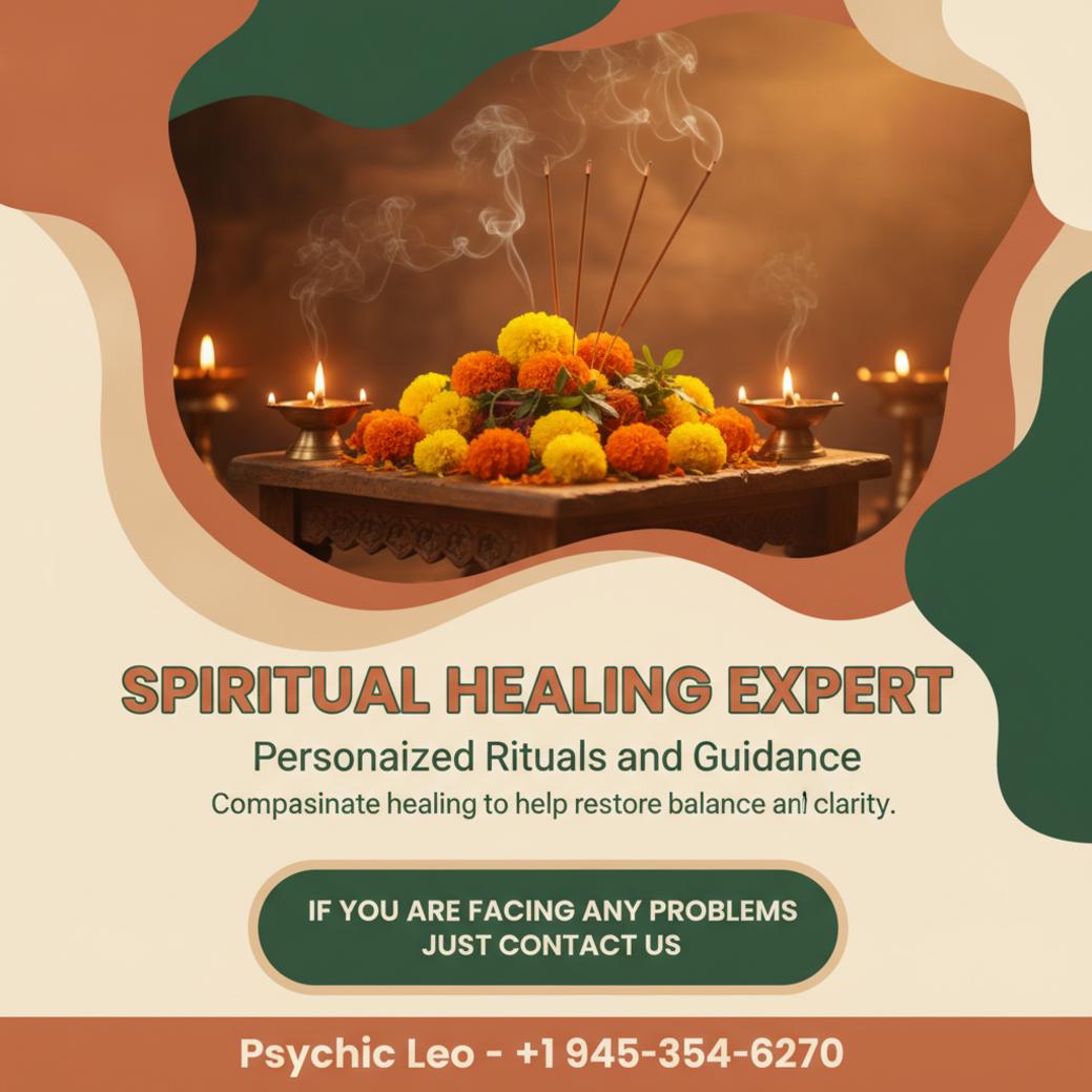 spiritual healer altar with brass lamps and incense in Kyle TX