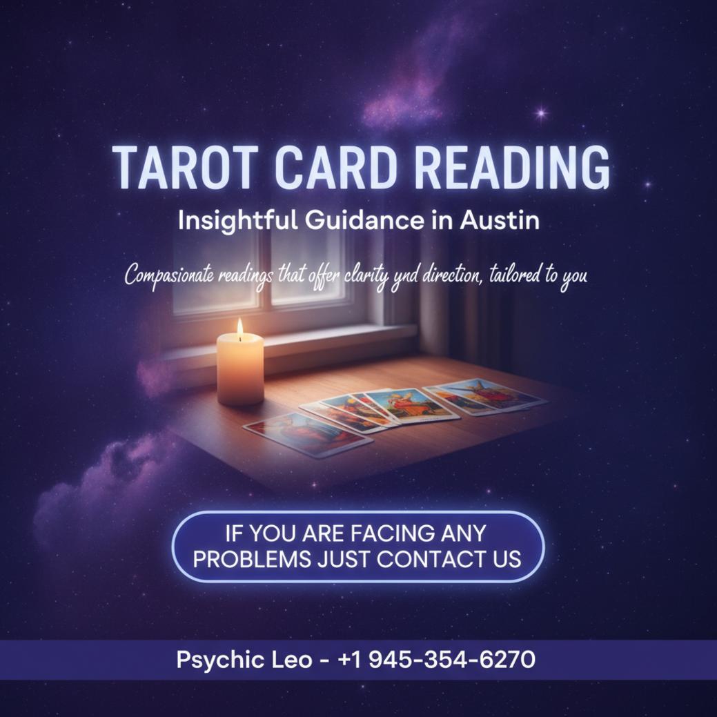 tarot card reading session setup with cards and candle in Austin, TX