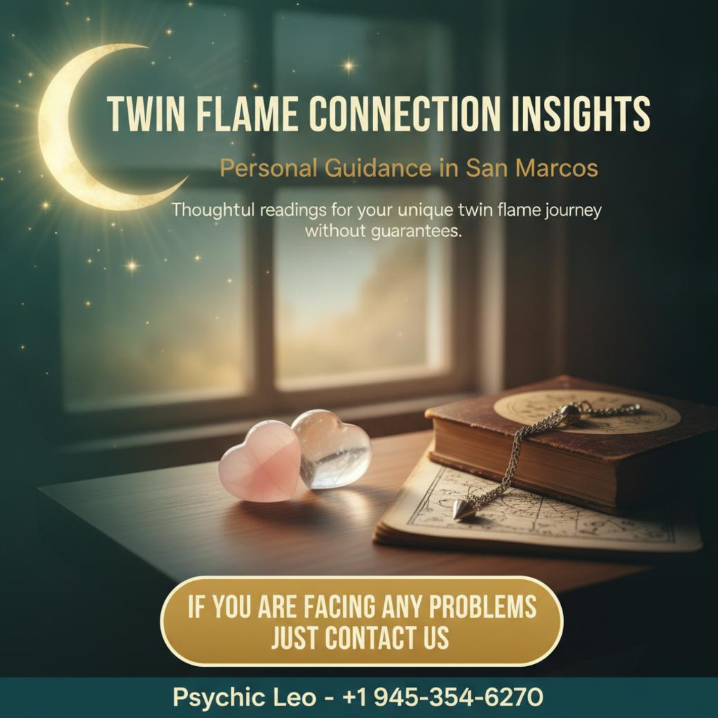 Twin flame reading setup with crystals and books in San Marcos TX